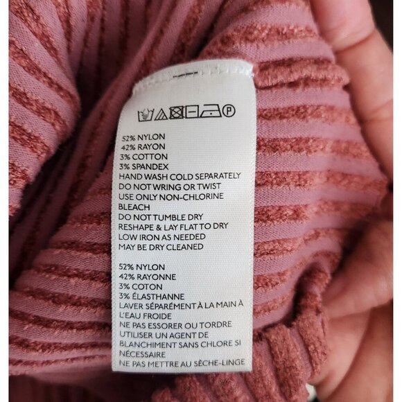 Moth Sweater Womens XS Pink Ribbed Mock Neck Sleeveless Pullover Tank Top Soft - Picture 7 of 7